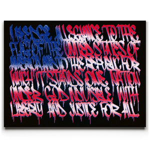 I Pledge Allegiance To The Flag - Calligraphy