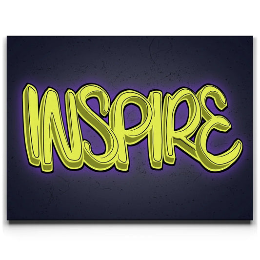 Inspire - Calligraphy Posters, Prints, & Visual Artwork TheGoatWallArt LANDSCAPE 24x18 0.75" STANDARD