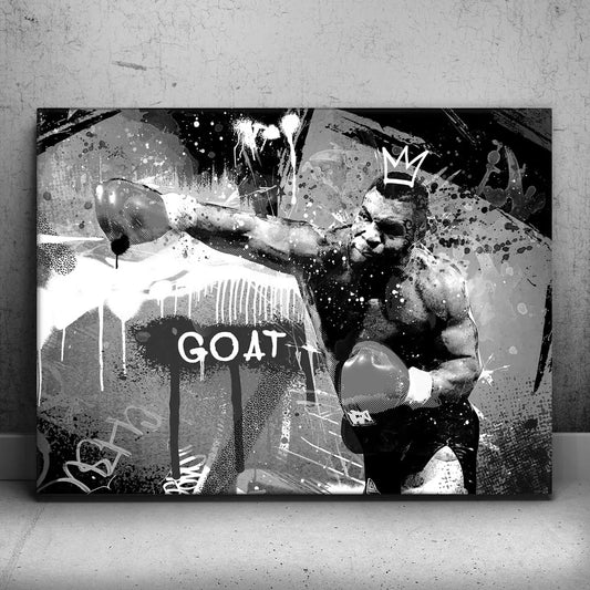 Iron Mike - Black & White Posters, Prints, & Visual Artwork TheGoatWallArt LANDSCAPE 24x18 0.75" STANDARD