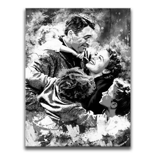 It's A Wonderful Life - Black and White Posters, Prints, & Visual Artwork TheGoatWallArt PORTRAIT 18x24 0.75" STANDARD