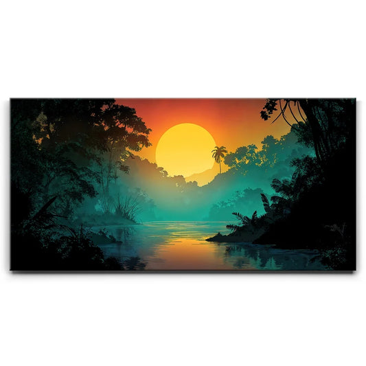 Jungle Reverie Posters, Prints, & Visual Artwork TheGoatWallArt LANDSCAPE - WIDE 30x15 0.75" STANDARD