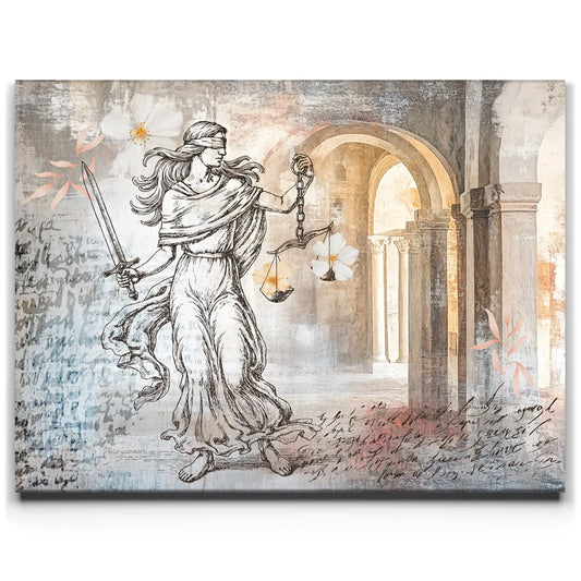 Justitia's Scales Posters, Prints, & Visual Artwork TheGoatWallArt LANDSCAPE 24x18 0.75" STANDARD