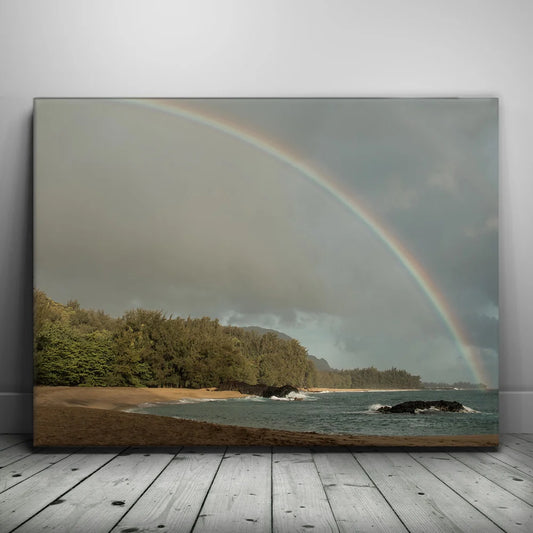 Kauai Rainbow Posters, Prints, & Visual Artwork TheGoatWallArt LANDSCAPE 24x18 0.75" STANDARD