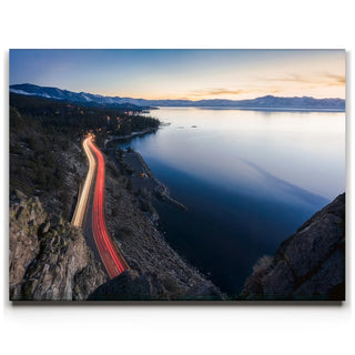 Lake Tahoe Light Trails Panorama