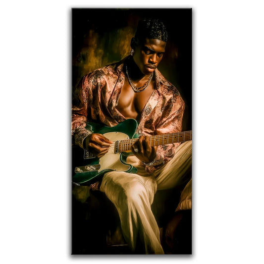 Late Night Strummin’ Posters, Prints, & Visual Artwork TheGoatWallArt PORTRAIT - TALL 15x30 0.75" STANDARD