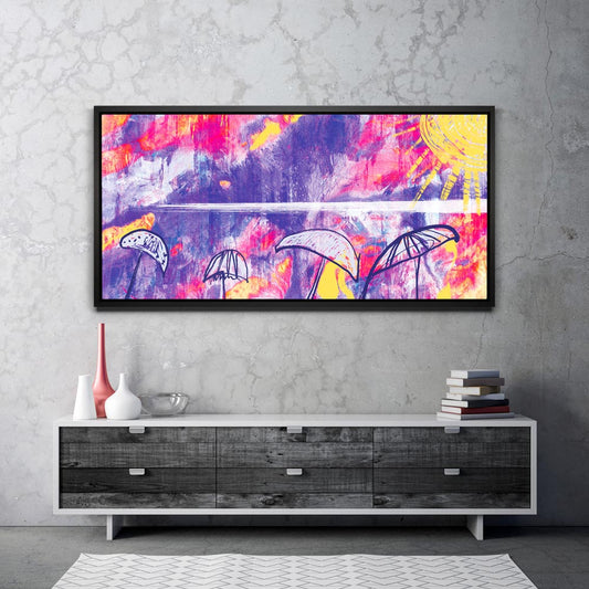 Lavender & Sun Posters, Prints, & Visual Artwork TheGoatWallArt LANDSCAPE - WIDE 30x15 1.70" BLACK FRAME