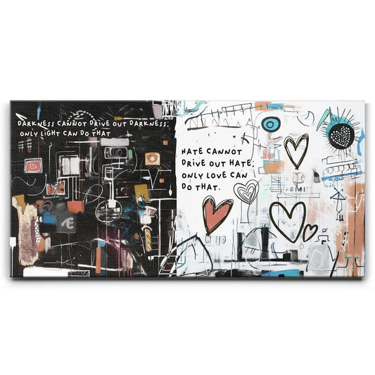 Light & Love - Basquiate Inspired Posters, Prints, & Visual Artwork TheGoatWallArt LANDSCAPE - WIDE 30x15 0.75" STANDARD