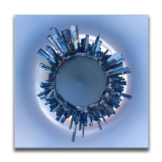 Little Cold Grey Planet Manhattan Posters, Prints, & Visual Artwork TheGoatWallArt SQUARE 15x15 0.75" STANDARD