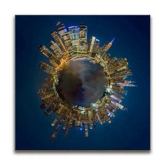 Little Planet Manhattan At Night Feat Empire State Building