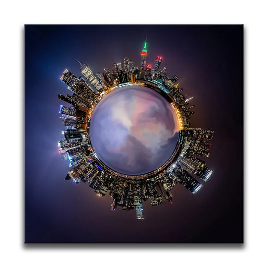 Little Planet Manhattan Feat Midtown Skyline Posters, Prints, & Visual Artwork TheGoatWallArt SQUARE 15x15 0.75" STANDARD