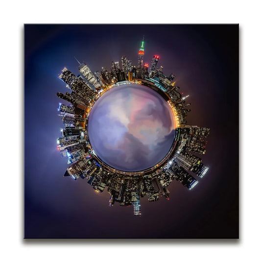 Little Planet Manhattan Feat Midtown Skyline Posters, Prints, & Visual Artwork TheGoatWallArt SQUARE 15x15 0.75" STANDARD