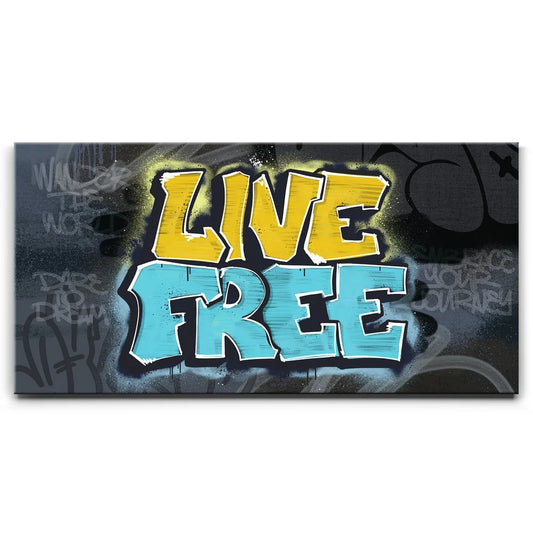 Live Free - Graffiti Posters, Prints, & Visual Artwork TheGoatWallArt LANDSCAPE - WIDE 30x15 0.75" STANDARD