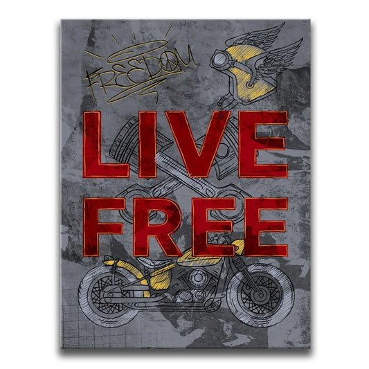 Live Free I - Sketch Posters, Prints, & Visual Artwork TheGoatWallArt PORTRAIT 18x24 0.75" STANDARD