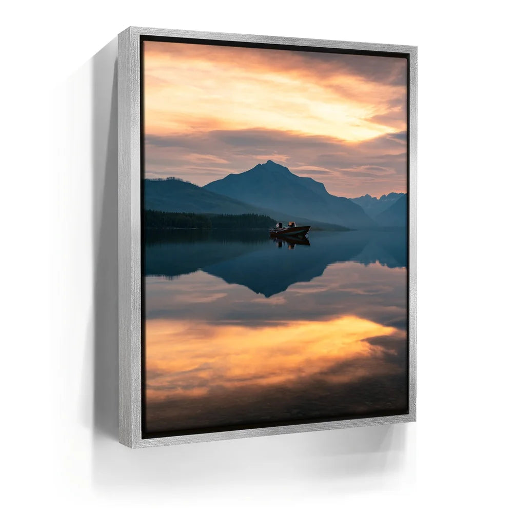 Featured image 8 for Lone Boat at Sunrise - Lake Mcdonald