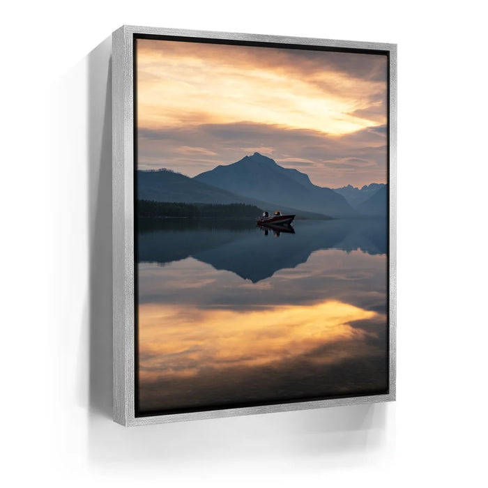 Featured image 8 for Lone Boat at Sunrise - Lake Mcdonald