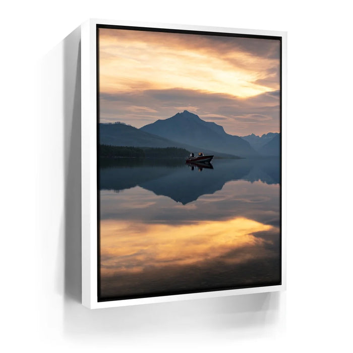 Featured image 6 for Lone Boat at Sunrise - Lake Mcdonald