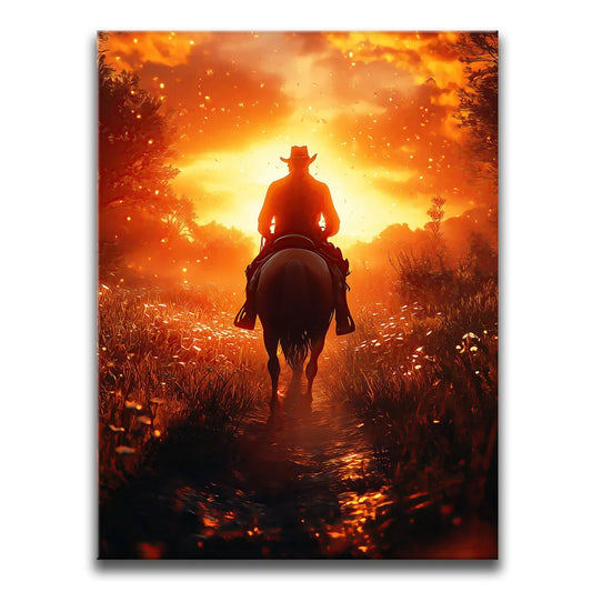 Lone Cowboy Posters, Prints, & Visual Artwork TheGoatWallArt PORTRAIT 18x24 0.75" STANDARD