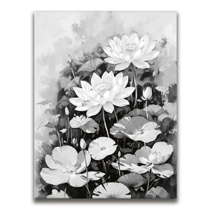 Lotus Patch I - Black and White