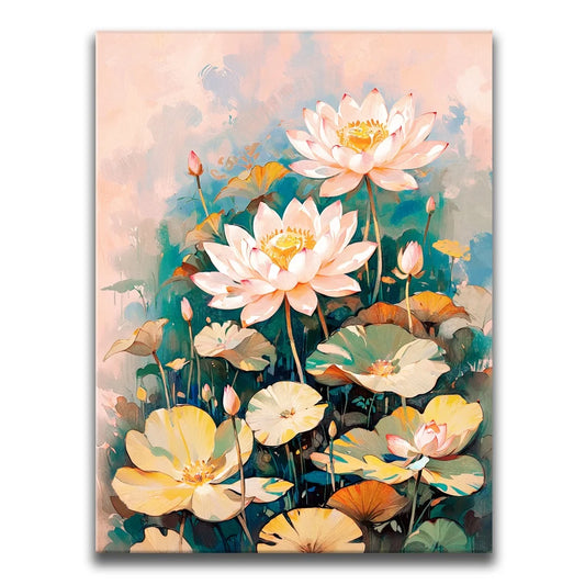Lotus Patch I Posters, Prints, & Visual Artwork TheGoatWallArt PORTRAIT 18x24 0.75" STANDARD