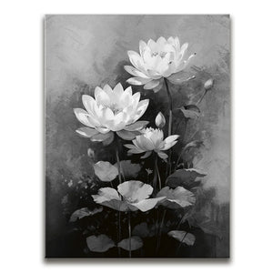 Lotus Patch II - Black and White