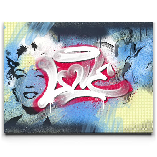 Love - Stencil Graffiti Posters, Prints, & Visual Artwork TheGoatWallArt LANDSCAPE 24x18 0.75" STANDARD
