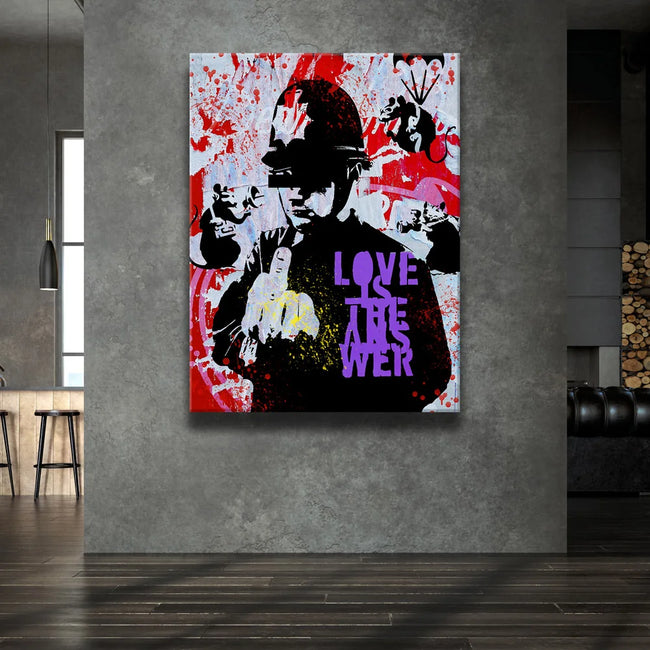 Featured image 2 for Love Is The Answer - Banksy Warhol Mashup