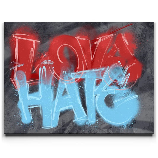 Love Over Hate Posters, Prints, & Visual Artwork TheGoatWallArt LANDSCAPE 24x18 0.75" STANDARD