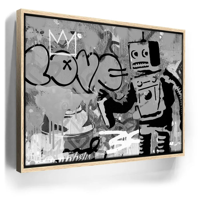 Featured image 9 for Love Robot - Banksy Warhol Mashup - B & W