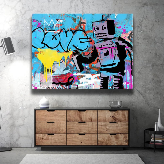 Featured image 2 for Love Robot - Banksy Warhol Mashup