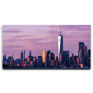 Lower Manhattan Panoramic View With Statue Of Liberty