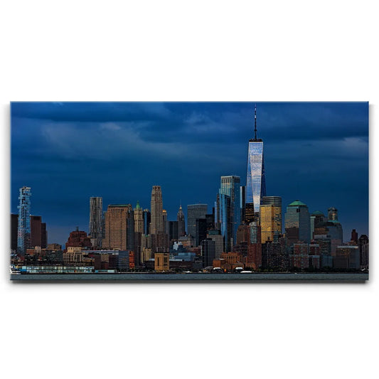 Lower Manhattan Skyline After The Storm Posters, Prints, & Visual Artwork TheGoatWallArt LANDSCAPE - WIDE 30x15 0.75" STANDARD