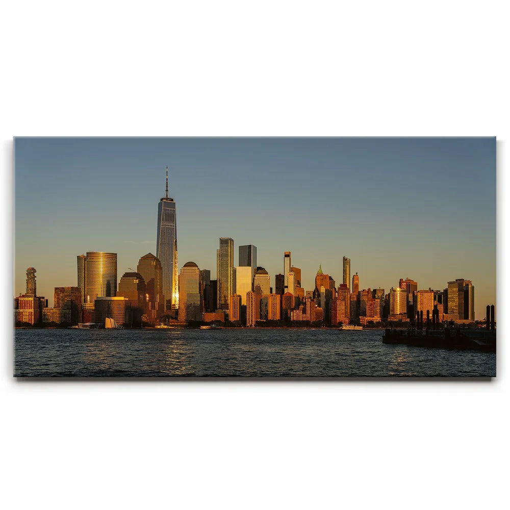Featured image 1 for Lower Manhattan Skyline Panoramic View From Jersey City At Golden Hour