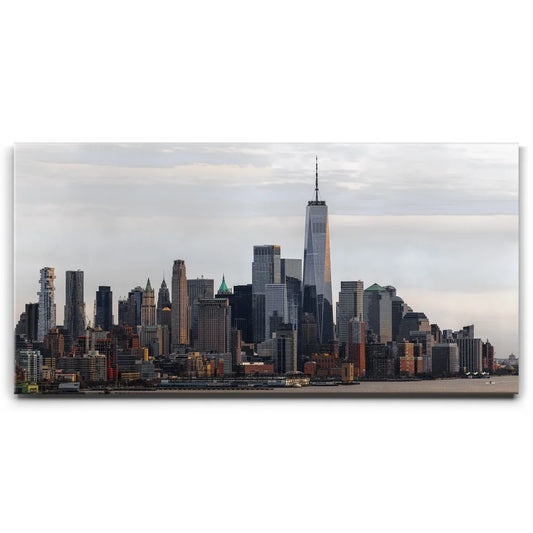 Lower Manhattan Skyline Panoramic View From New Jersey Posters, Prints, & Visual Artwork TheGoatWallArt LANDSCAPE - WIDE 30x15 0.75" STANDARD