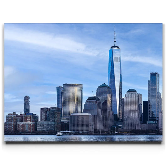 Lower Manhattan Skyline View With 1 World Trade Center - 1 Of 2 Posters, Prints, & Visual Artwork TheGoatWallArt LANDSCAPE 24x18 0.75" STANDARD