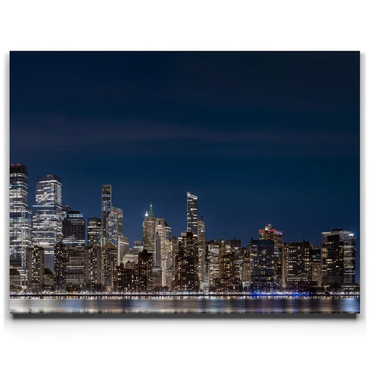 Lower Manhattan Skyline View With 1 World Trade Center At Night - 2 Of 2 Posters, Prints, & Visual Artwork TheGoatWallArt LANDSCAPE 24x18 0.75" STANDARD