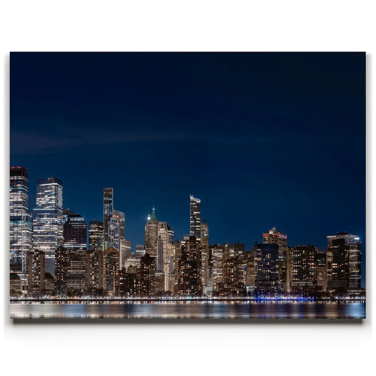 Lower Manhattan Skyline View With 1 World Trade Center At Night - 2 Of 2 Posters, Prints, & Visual Artwork TheGoatWallArt LANDSCAPE 24x18 0.75" STANDARD