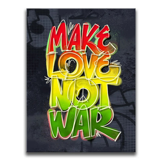 Make Love Not War - Graffiti Posters, Prints, & Visual Artwork TheGoatWallArt PORTRAIT 18x24 0.75" STANDARD