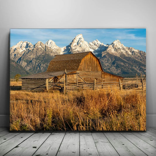 Meadow Barn, Grand Tetons Posters, Prints, & Visual Artwork TheGoatWallArt LANDSCAPE 24x18 0.75" STANDARD