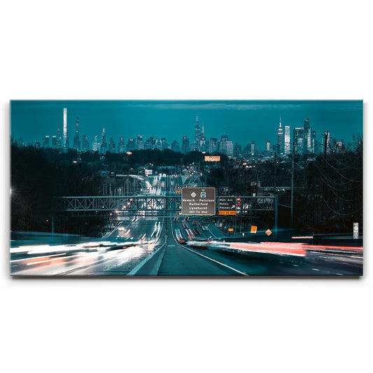 Midtown Manhattan From New Jersey Panoramic Posters, Prints, & Visual Artwork TheGoatWallArt LANDSCAPE - WIDE 30x15 0.75" STANDARD