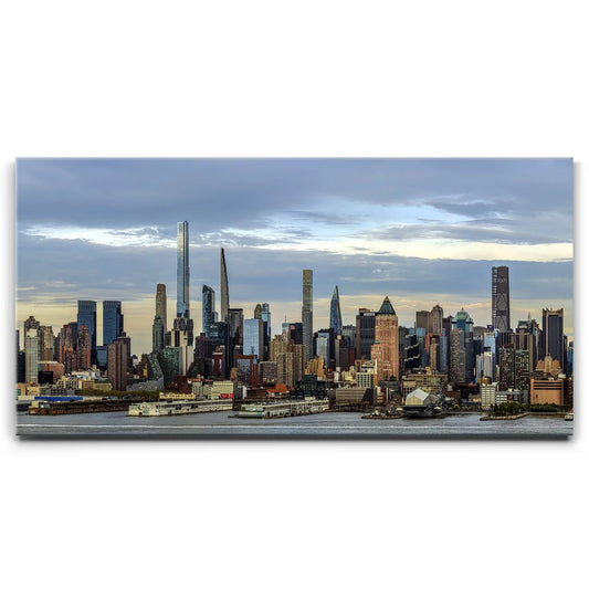 Midtown Manhattan Skyline Panoramic View - 1 Of 2 Posters, Prints, & Visual Artwork TheGoatWallArt LANDSCAPE - WIDE 30x15 0.75" STANDARD