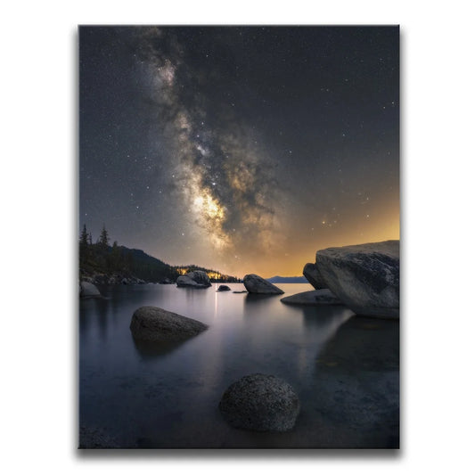 Milky Way Rock Garden Lake Tahoe Posters, Prints, & Visual Artwork TheGoatWallArt PORTRAIT 18x24 0.75" STANDARD