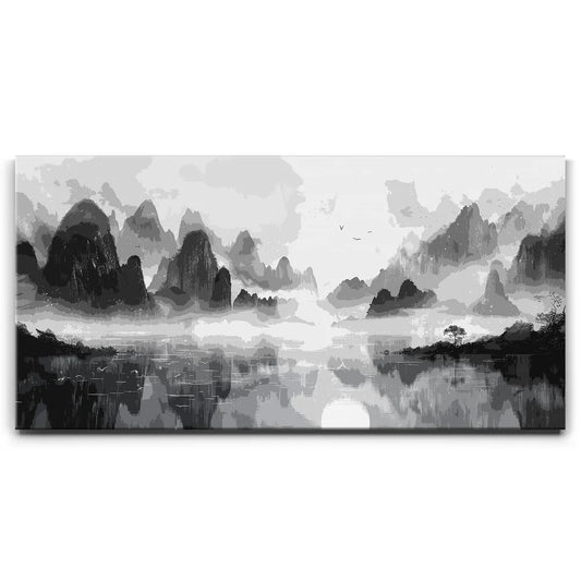 Misty Mountains Posters, Prints, & Visual Artwork TheGoatWallArt LANDSCAPE - WIDE 30x15 0.75" STANDARD