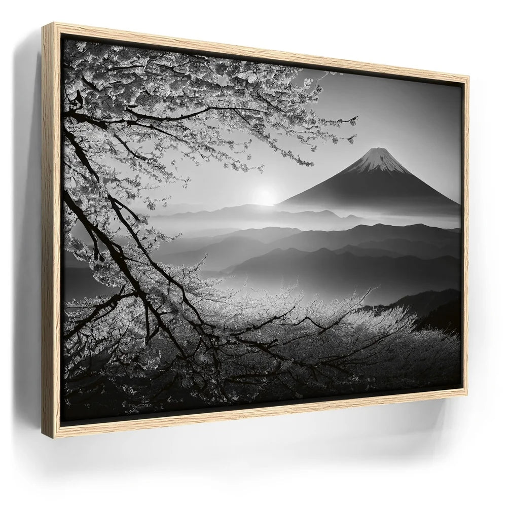 Featured image 9 for Mount Fuji Cherry Blossom Sunrise - B & W