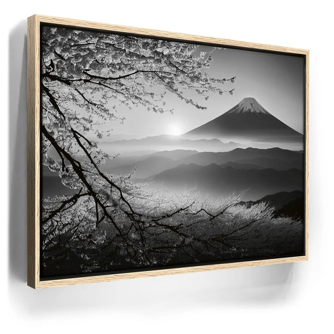 Featured image 9 for Mount Fuji Cherry Blossom Sunrise - B & W