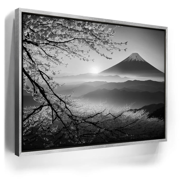 Featured image 8 for Mount Fuji Cherry Blossom Sunrise - B & W