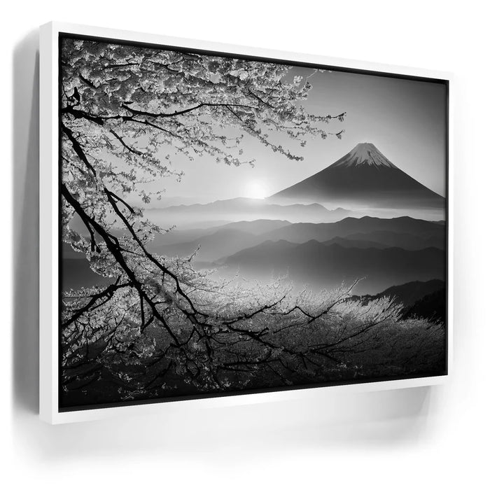 Featured image 6 for Mount Fuji Cherry Blossom Sunrise - B & W