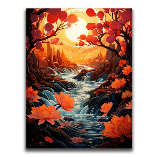 Mystic Lotus Stream Posters, Prints, & Visual Artwork TheGoatWallArt PORTRAIT 18x24 0.75" STANDARD