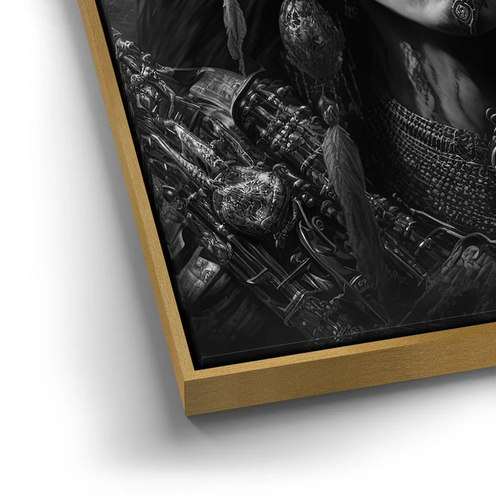 Featured image 12 for Native Skull Warrior - black and white