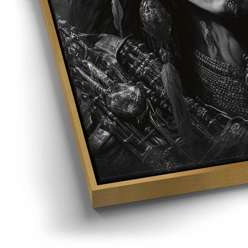Featured image 12 for Native Skull Warrior - black and white