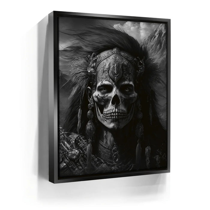 Featured image 5 for Native Skull Warrior - black and white
